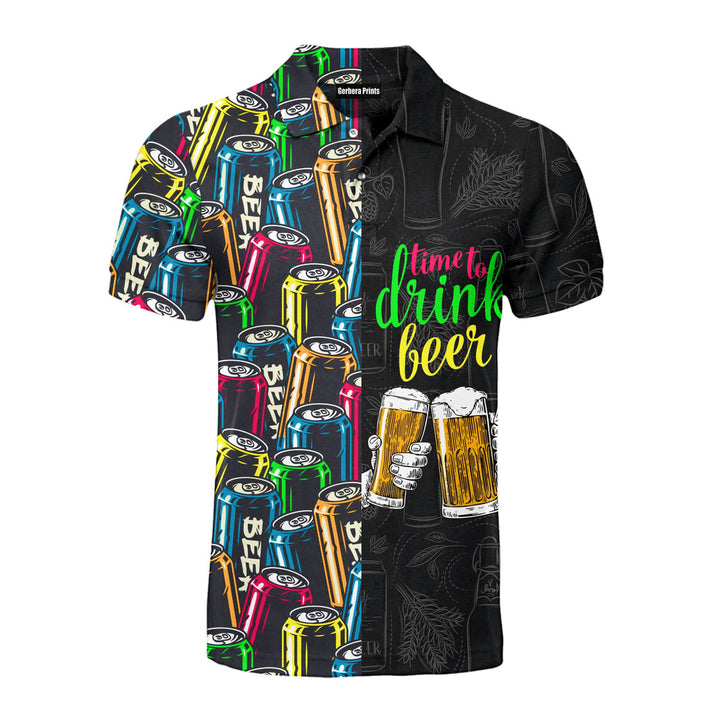 Time To Drink Beer Colorful Oktoberfest Polo Shirt For Men