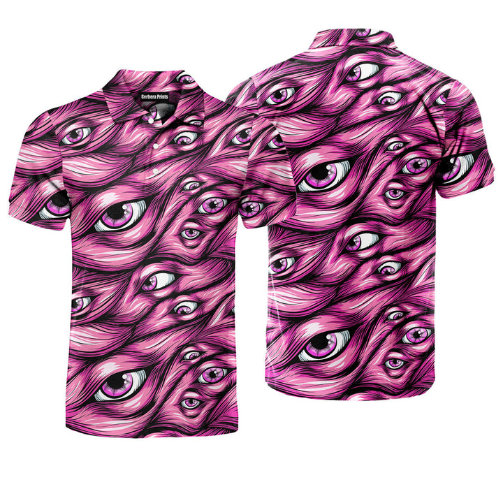 Halloween Pinky Scary Eyes Polo Shirt For Men