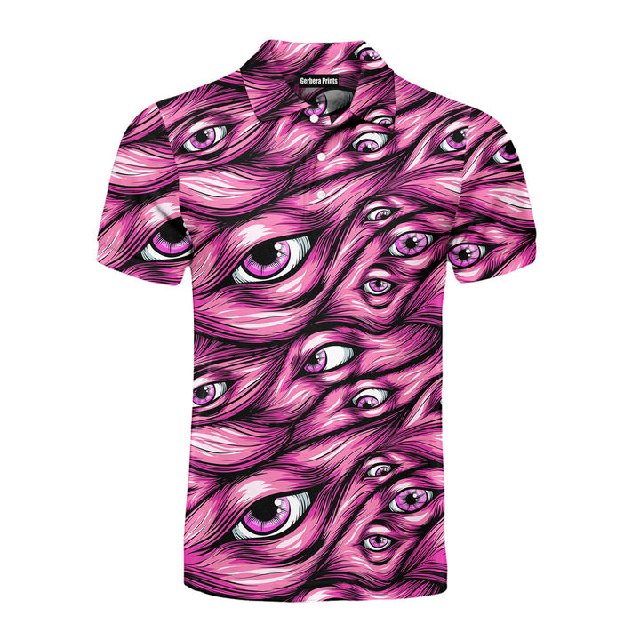 Halloween Pinky Scary Eyes Polo Shirt For Men