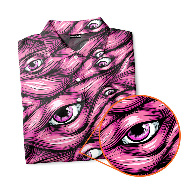 Halloween Pinky Scary Eyes Polo Shirt For Men