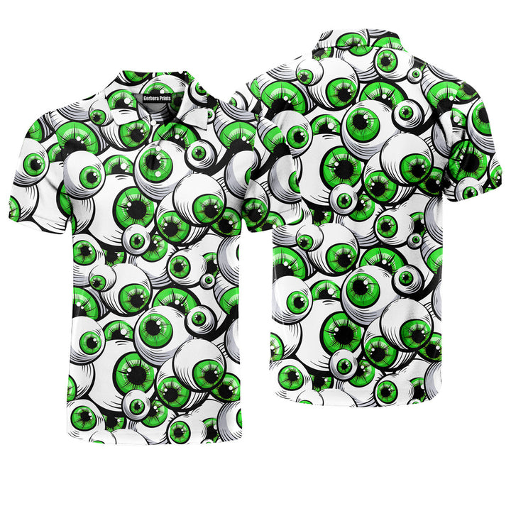 Halloween Greeny Scary Eyes Polo Shirt For Men