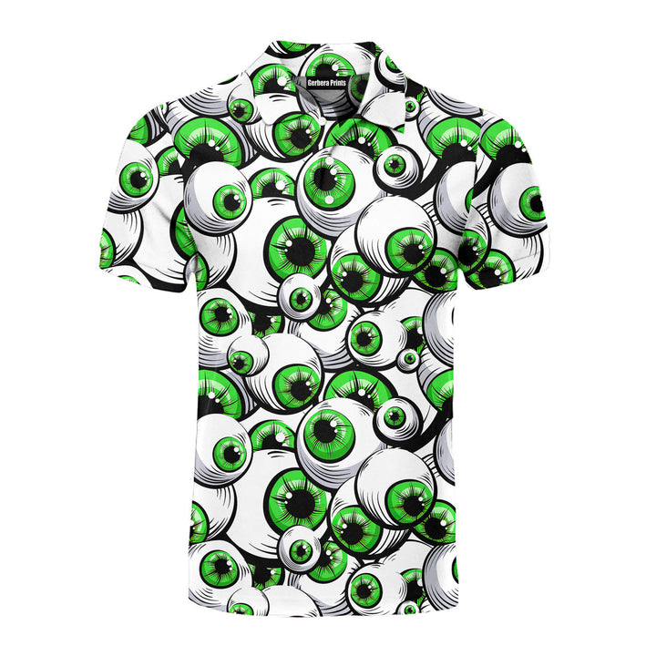 Halloween Greeny Scary Eyes Polo Shirt For Men