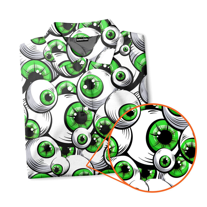 Halloween Greeny Scary Eyes Polo Shirt For Men