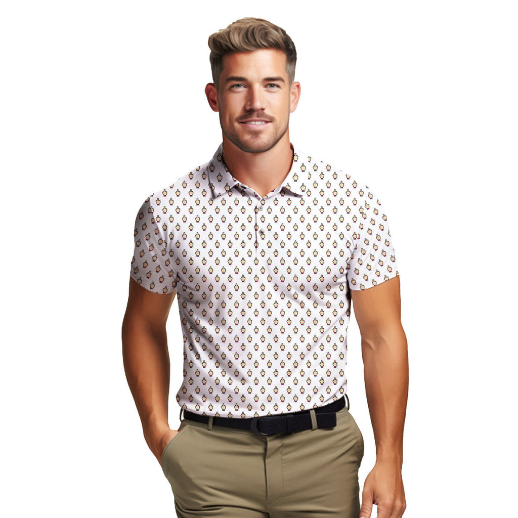 Friendly Hello - Funny Golf Polo Shirt-Polo Shirt For Men-Gerbera Prints