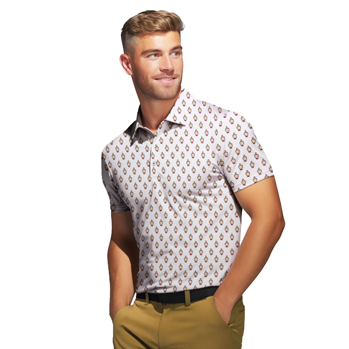 Friendly Hello - Funny Golf Polo Shirt-Polo Shirt For Men-Gerbera Prints