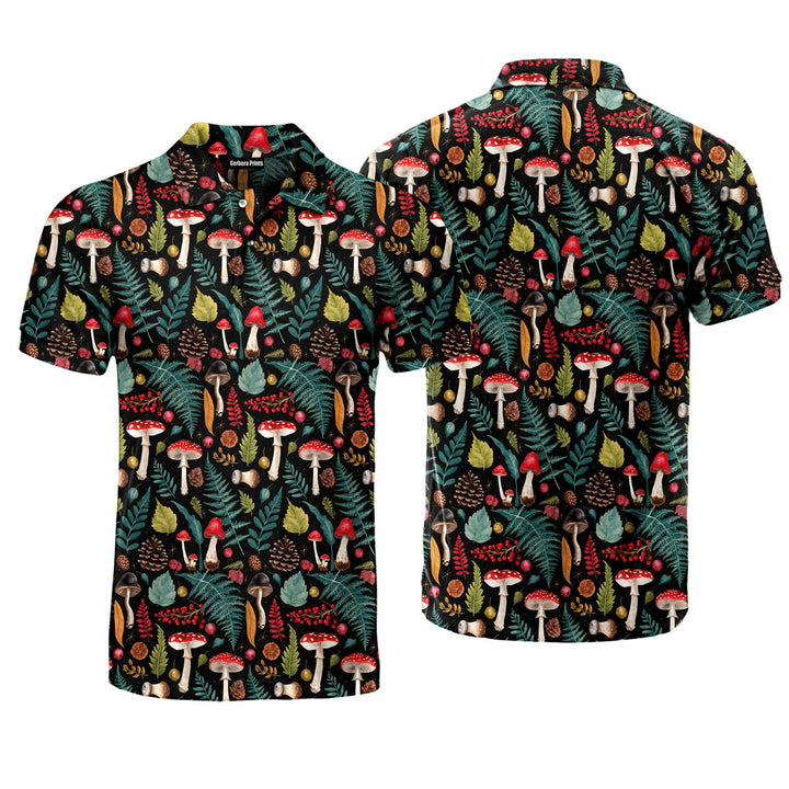 Vintage Mushroom Polo Shirt For Men 