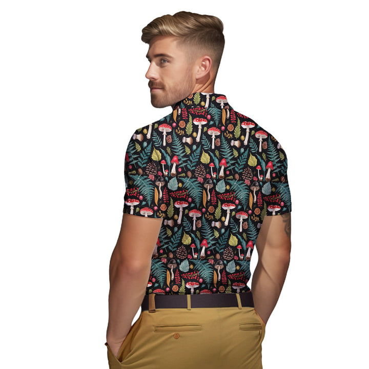 Vintage Mushroom Polo Shirt For Men 