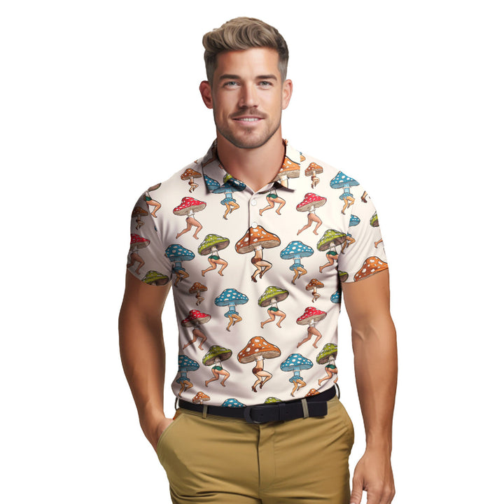 PeachBruh Sexy Mushroom - Funny Golf Polo Shirt