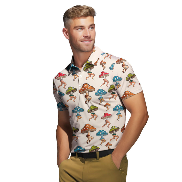 PeachBruh Sexy Mushroom - Funny Golf Polo Shirt