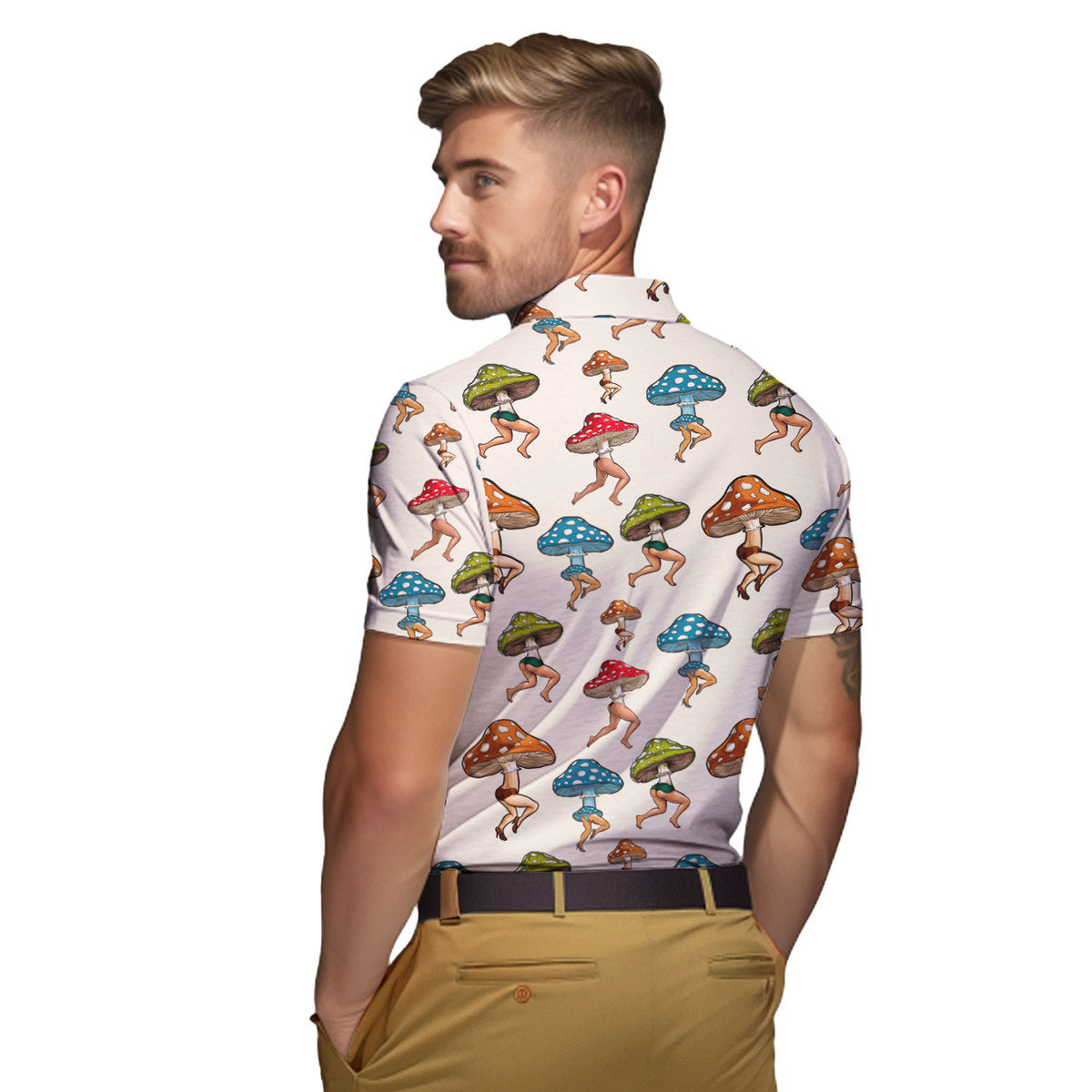 PeachBruh Sexy Mushroom - Funny Golf Polo Shirt