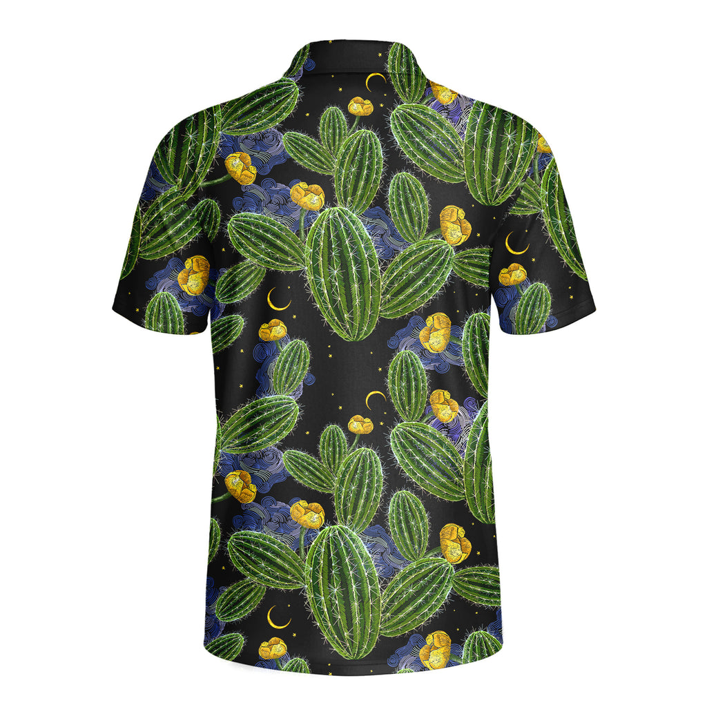Cactus Desert Drives - Golf Polo Shirt-Polo Shirt For Men-Gerbera Prints