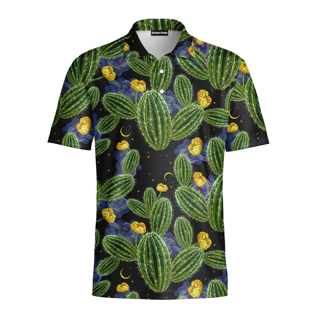 Cactus Desert Drives - Golf Polo Shirt-Polo Shirt For Men-Gerbera Prints