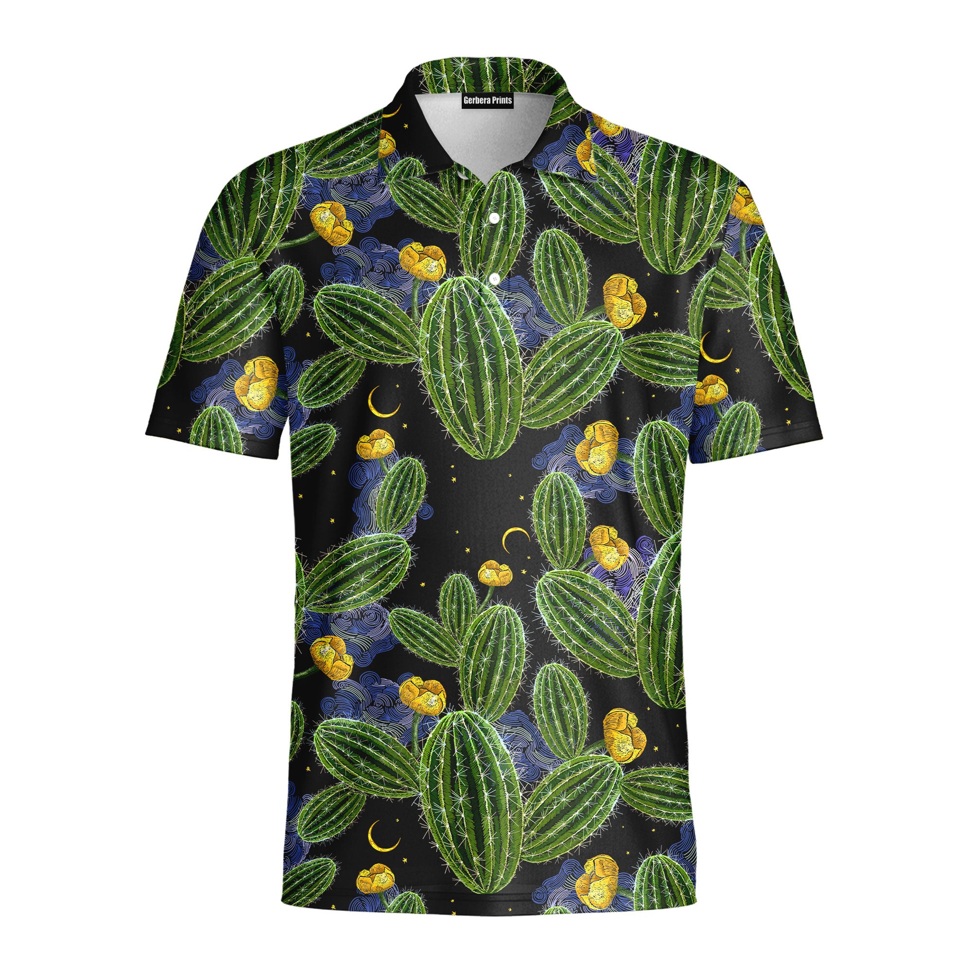 Cactus Desert Drives - Golf Polo Shirt-Polo Shirt For Men-Gerbera Prints