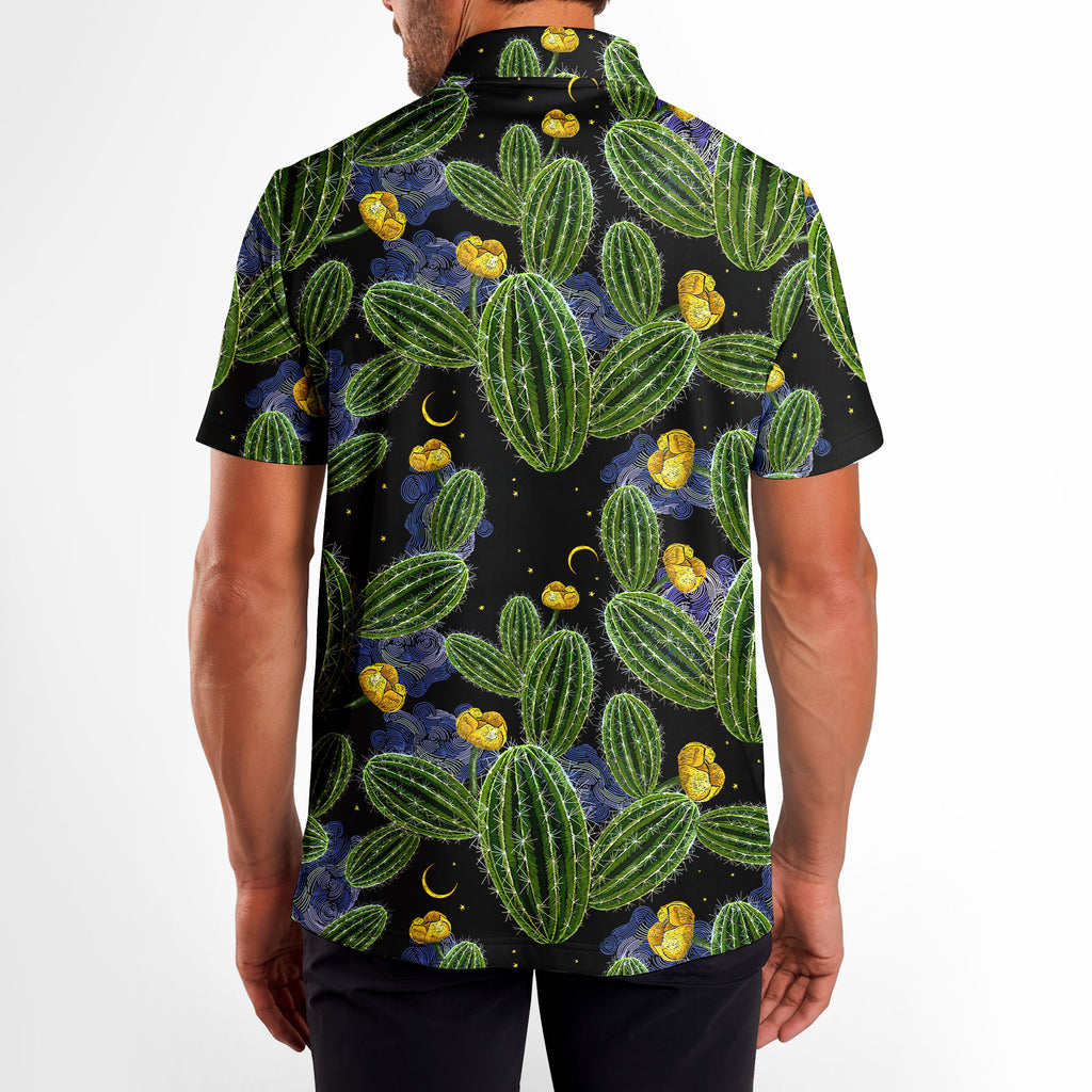 Cactus Desert Drives - Golf Polo Shirt-Polo Shirt For Men-Gerbera Prints