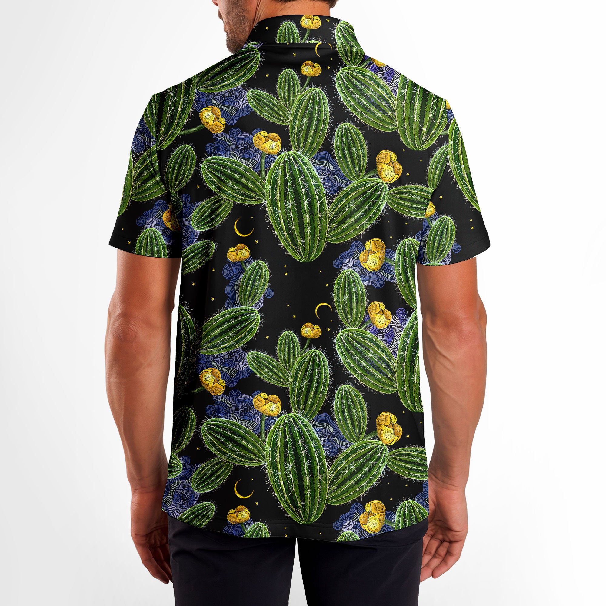 Cactus Desert Drives - Golf Polo Shirt-Polo Shirt For Men-Gerbera Prints