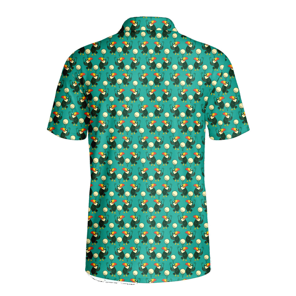 Toucan Tee Time Polo Shirt For Men - Back