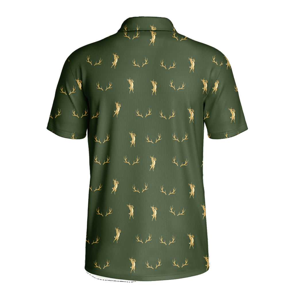 Buck Season Birdie Polo Shirt For Men - Back