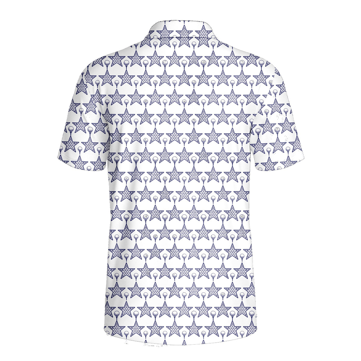 Dimple Star Flag Polo Shirt For Men - Back