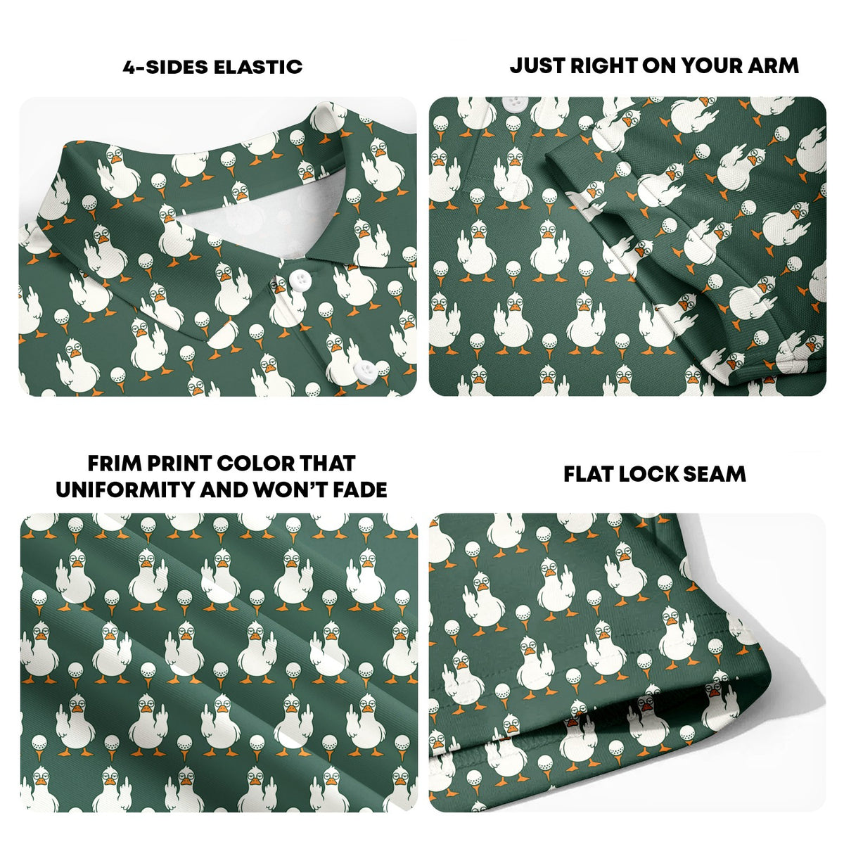 Birdie Salute Polo Shirt For Men - Fabric Detail
