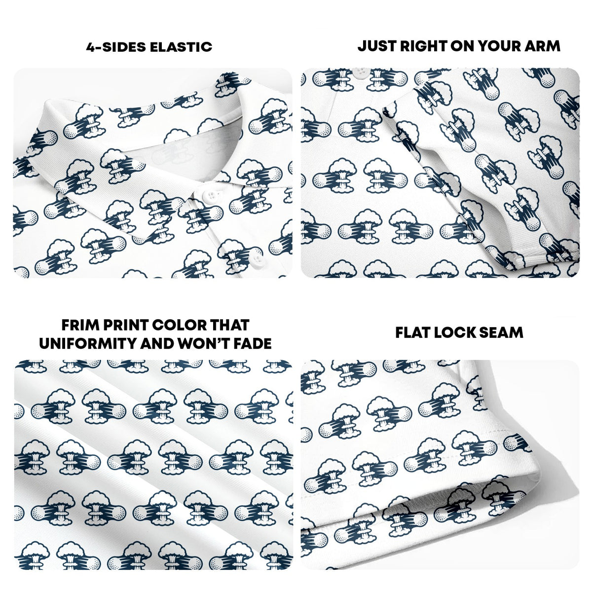Total Tee Destruction Polo Shirt For Men - Fabric Detail