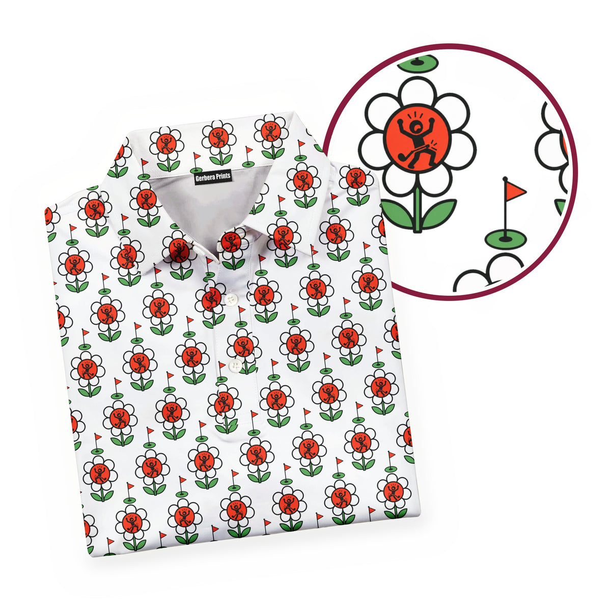 Rage In Bloom Polo Shirt For Men - Folded