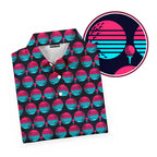 Synthwave Bogey Sun Polo Shirt For Men - Folded