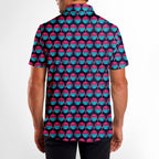 Synthwave Bogey Sun Polo Shirt For Men - Model Back