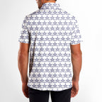 Dimple Star Flag Polo Shirt For Men - Model Back