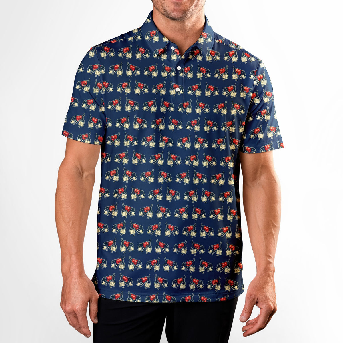Mulligan Hound Polo Shirt For Men - Model Front