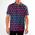 Synthwave Bogey Sun Polo Shirt For Men - Model Front