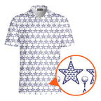 Dimple Star Flag Polo Shirt For Men - Detail Close-up