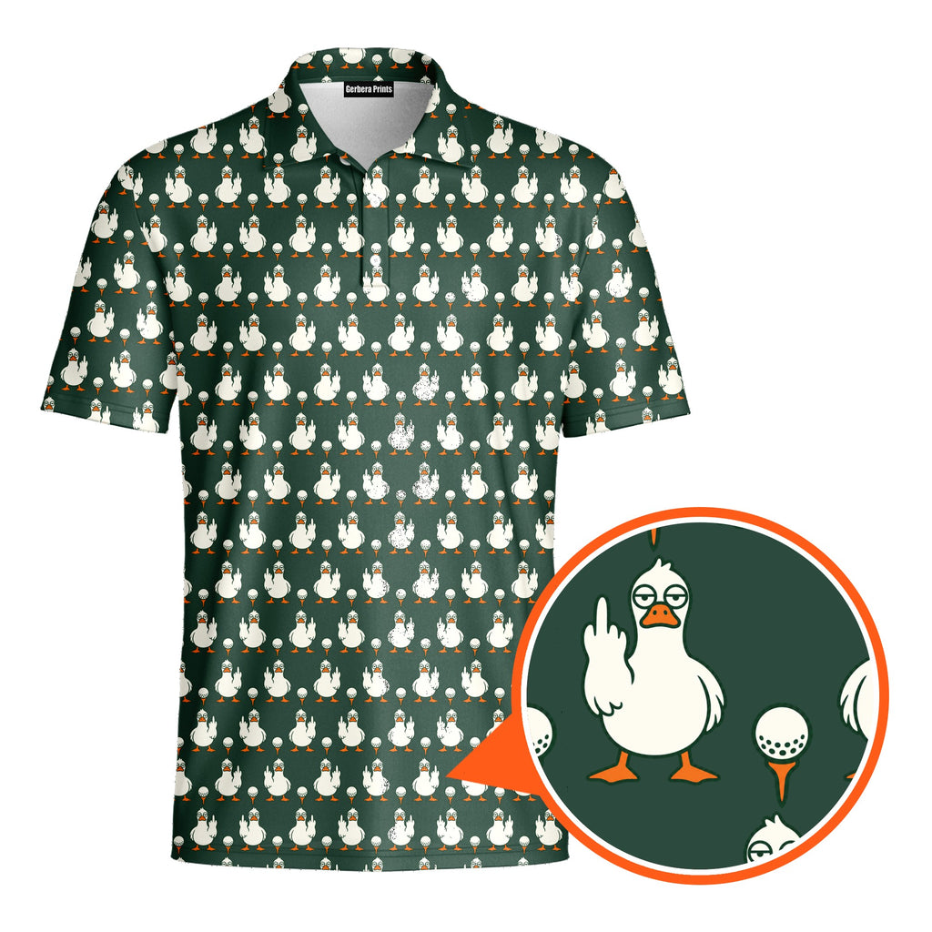 Birdie Salute Polo Shirt For Men - Detail Close-up