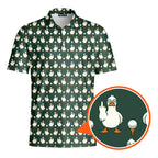 Birdie Salute Polo Shirt For Men - Detail Close-up