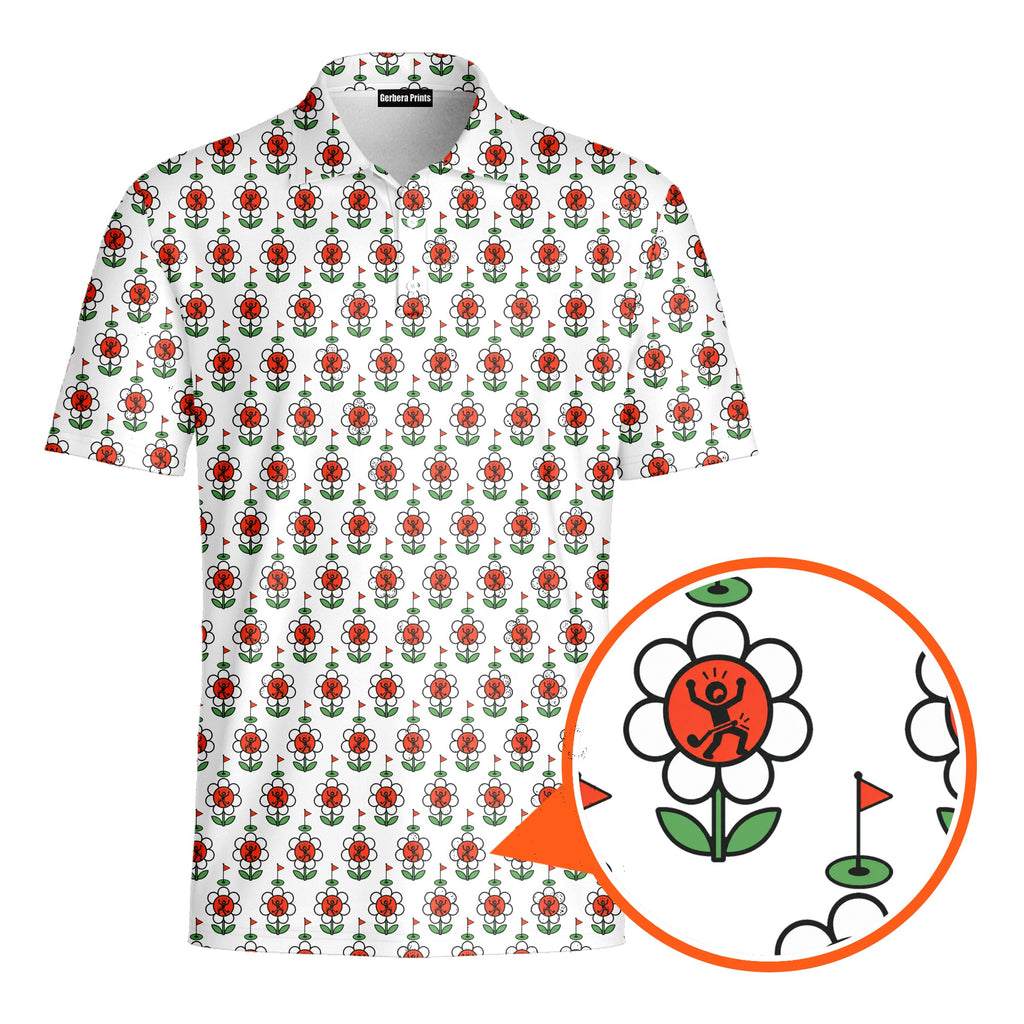 Rage In Bloom Polo Shirt For Men - Detail Close-up