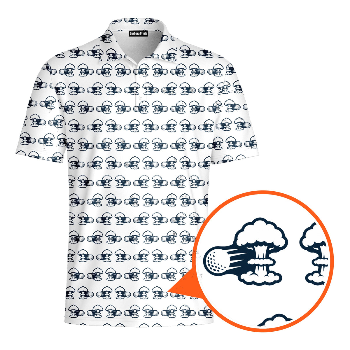 Total Tee Destruction Polo Shirt For Men - Detail Close-up