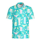 Cocktails Hello Summer Funny Golf Polo for Men - Front
