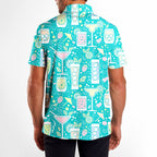 Cocktails Hello Summer Funny Golf Polo for Men - Model Back