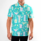 Cocktails Hello Summer Funny Golf Polo for Men - Model Front
