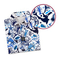 Life Of Ocean With Whales Crabs And Lobsters Funny Golf Polo for Men - Detail Close-up