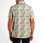Italian Flag In Retro Style Funny Golf Polo for Men - Model Back