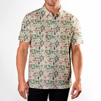 Italian Flag In Retro Style Funny Golf Polo for Men - Model Front