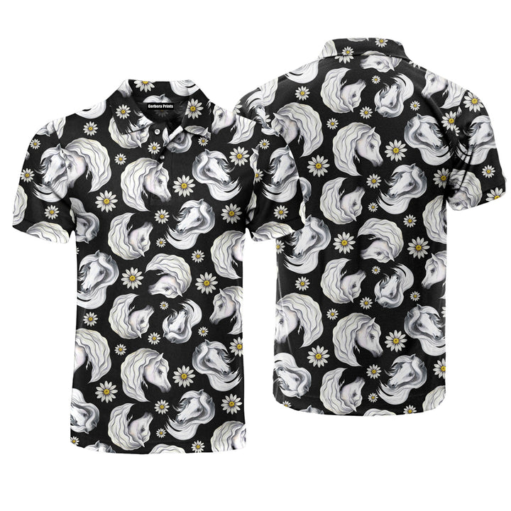 Kentucky Derby Daisy Horse Polo Shirt For Men