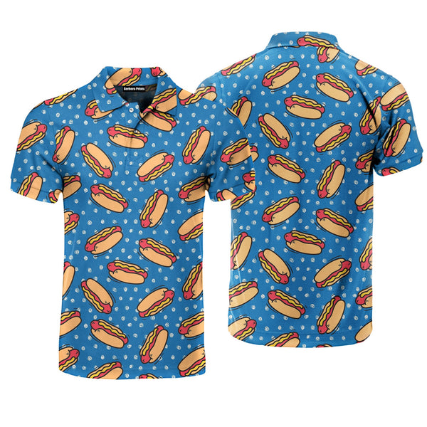 Retro Hot Dog National Hot Dog Day Polo Shirt For Men