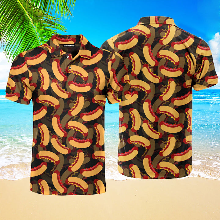 Hot Dogs Fast Food Lover National Hot Dog Day Polo Shirt For Men