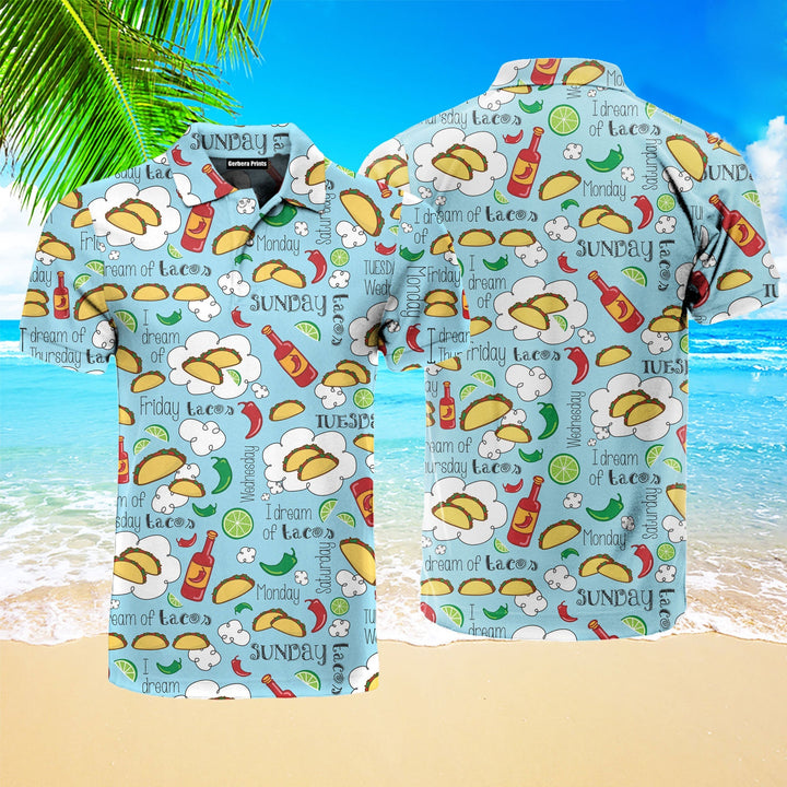 Cinco De Mayo Dream Of Tacos Mexican Fiesta Days Polo Shirt For Men