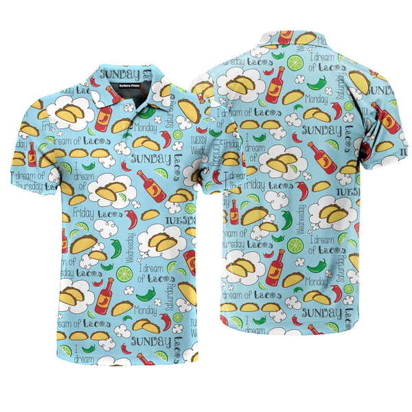 Cinco De Mayo Dream Of Tacos Mexican Fiesta Days Polo Shirt For Men