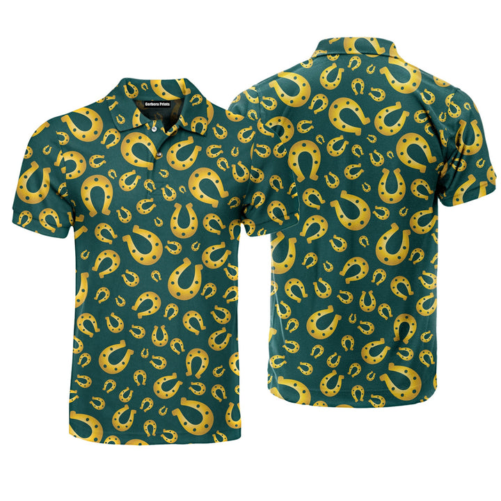 Kentucky Derby Day Lucky Horseshoe Polo Shirt For Men