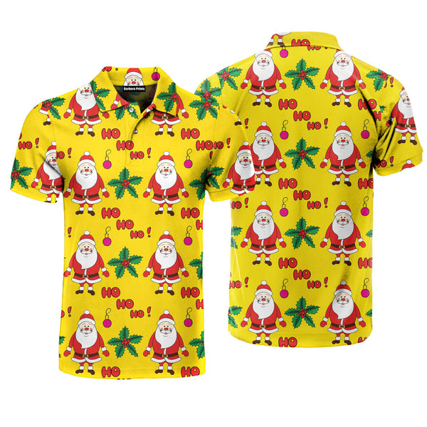 Yellow Christmas Let It Snow Polo Shirt For Men