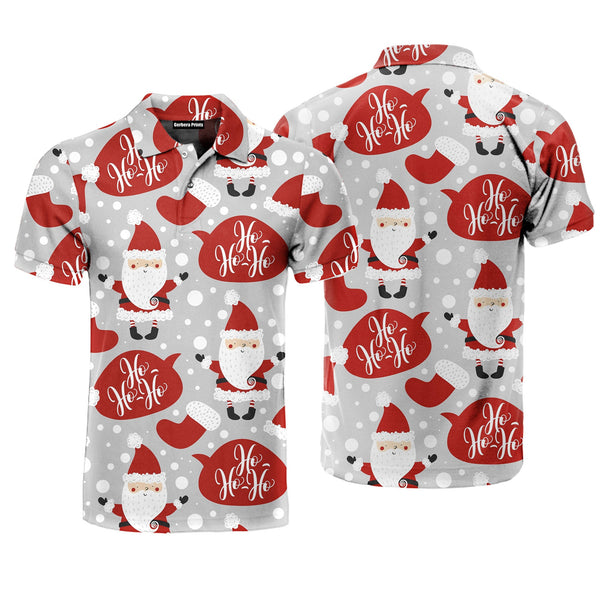 Ho's Santa Red Christmas Polo Shirt For Men