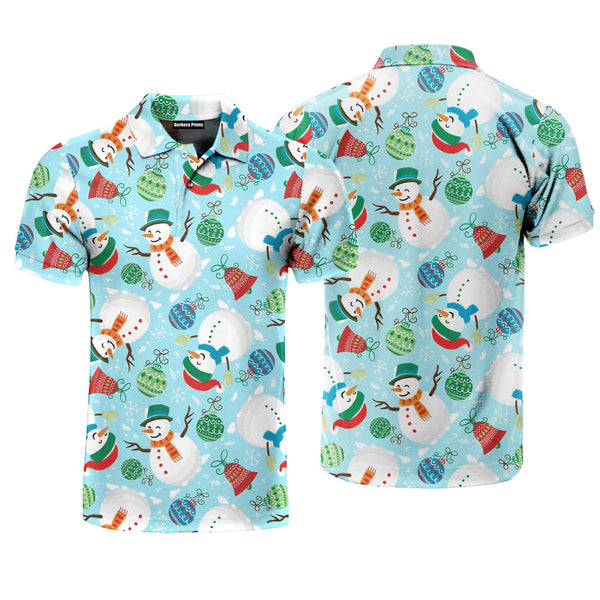 Snowman Caroling Polo Shirt For Men